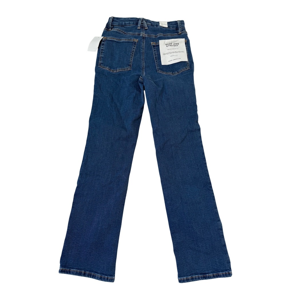 Good American Good Legs Straight Mid-Rise Jeans Blue Size 2/26 GLS873T NWT $98 - Picture 3 of 8